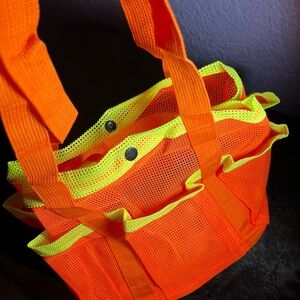 Orange and Yellow Mesh Tote Bag